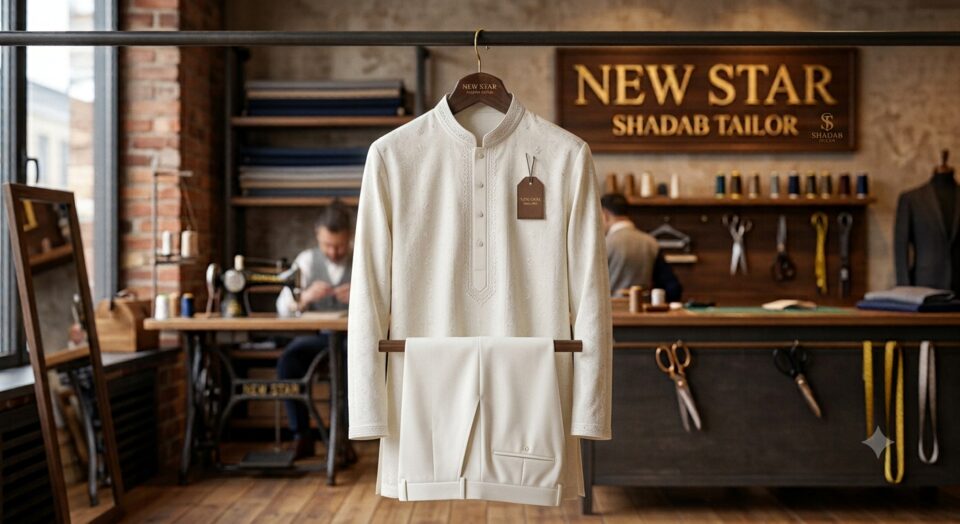 Custom traditional kurta at New Star Shadab Tailor