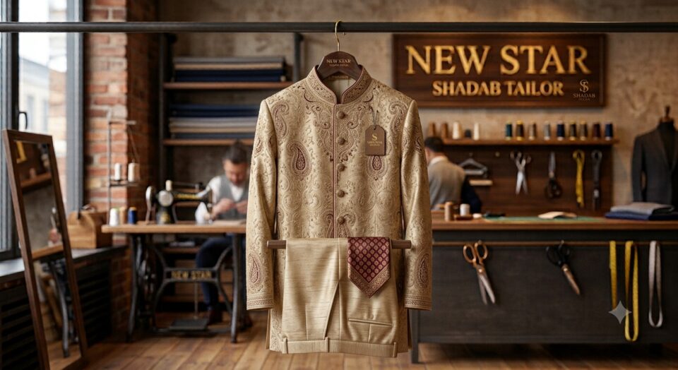 Luxury wedding sherwani at New Star Shadab Tailor